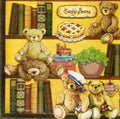 Beautiful teddy bears pattern on napkin