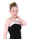 Beautiful Teen In Black Formal Dress