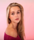 Beautiful teen blonde in studio