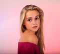 Beautiful teen blonde in studio