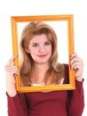 Beautiful Teen In A Frame Royalty Free Stock Photo