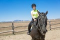 Beautiful teen girl on the farm with her horse. Royalty Free Stock Photo