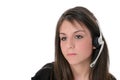 Beautiful Teen Girl With Headset Over White Royalty Free Stock Photo