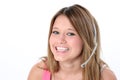 Beautiful Teen Girl With Headset Over White Royalty Free Stock Photo