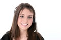 Beautiful Teen Girl With Headset Over White Royalty Free Stock Photo