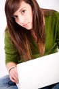 Beautiful teen girl with laptop Royalty Free Stock Photo