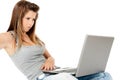 Beautiful Teen Girl With Laptop Royalty Free Stock Photo