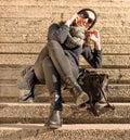 Beautiful teen girl leaned back and talking on the phone Royalty Free Stock Photo