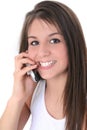 Beautiful Teen Girl Speaking On Cellphone Royalty Free Stock Photo