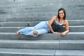 Beautiful Teen on Steps Royalty Free Stock Photo
