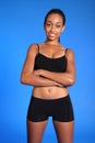 Beautiful teenage black athlete sports underwear Royalty Free Stock Photo