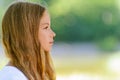 Beautiful teenage close up profile