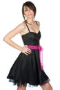 Beautiful Teenage Girl in Black Dress Royalty Free Stock Photo