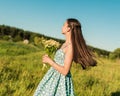 Beauty Girl Outdoors enjoying nature. Royalty Free Stock Photo