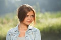 Beautiful teenage girl outdoors Royalty Free Stock Photo