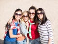 Beautiful teenage girls or young women having fun Royalty Free Stock Photo