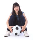 Beautiful teenager Japanese soccer student girl