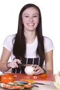 Beautiful Teenager Preparing Food