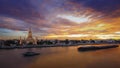 Beautiful temple along the Chao Phraya river (Phra Prang Wat Arun in Bangkok) Royalty Free Stock Photo