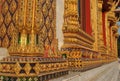 Beautiful temple In Bangkok Thailand Wat Samien nari Gold Window Coner Royalty Free Stock Photo