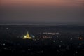 Beautiful temple at night at Mandalay hill in Myanmar