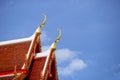Beautiful temple roof art of buddhism church in  thailand Royalty Free Stock Photo