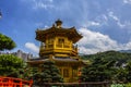 beautiful temple with shady trees all around