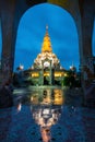 Beautiful temple in Thailand at dusk