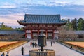 Beautiful temple under dark cloudy skies in Japan