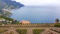 The beautiful terrace above the sea from Villa Rufolo, Ravello, Amalfi Coast, Campania, Italy Royalty Free Stock Photo