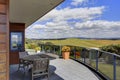 Beautiful terrace of Aurora Lodge. Waipu, NZ Royalty Free Stock Photo