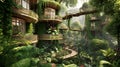 A beautiful terrace garden in the rainforest