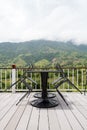 Beautiful terrace lounge with mountain view Royalty Free Stock Photo