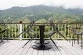 Beautiful terrace lounge with mountain view Royalty Free Stock Photo