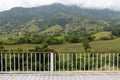 Beautiful terrace lounge with mountain view Royalty Free Stock Photo