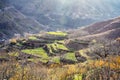 Beautiful terraced fields in high Atlas mountains in Morocco Royalty Free Stock Photo