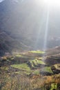 Beautiful terraced fields in high Atlas mountains in Morocco Royalty Free Stock Photo