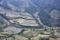 Beautiful terraced rice field in water pulling season in Y Ty, Bat Xat, Lao cai province in Vietnam Royalty Free Stock Photo