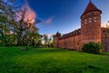 Beautiful Teutonic Castle in Bytow at sunset, Poland Royalty Free Stock Photo
