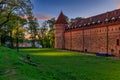 Beautiful Teutonic Castle in Bytow at sunset, Poland Royalty Free Stock Photo