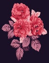 Beautiful textile flowers design with voilet background