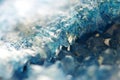 Beautiful texture of Blue crystals. mineral its blurred natural background. Winter Beautiful background.