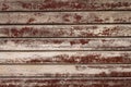 Beautiful Texture of Grunge Rusty Stripes Wall. Horizontal. Pattern. Rusty Background. Royalty Free Stock Photo