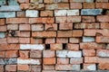 Beautiful texture old brick from big wall block, natural structure close up Royalty Free Stock Photo