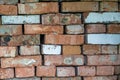 Beautiful texture old brick from big wall block, natural structure close up Royalty Free Stock Photo