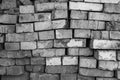 Beautiful texture old brick from big wall block, natural structure close up Royalty Free Stock Photo