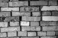 Beautiful texture old brick from big wall block, natural structure close up Royalty Free Stock Photo