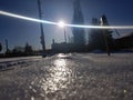 Beautiful texture of snow cover in the sun Royalty Free Stock Photo