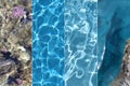 Beautiful textures of nature. Collage, water highlights