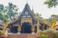 Beautiful Thai architecture Buddhist temple at Wat Ram Poeng (Tapotaram) temple, Chiang Mai, Thailand. Wat Rampoeng is one of famo